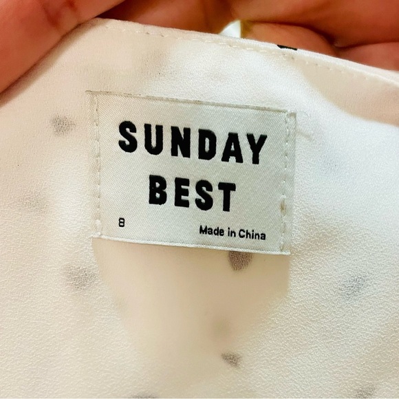 Aritzia Sunday Best White and Black Heart Wrap Dress Size 8 - Picture 5 of 9